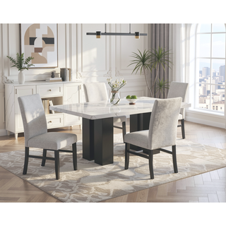 Sunvega Light Gray Upholstered Bench with Tufted Seat and Dark Finish Legs