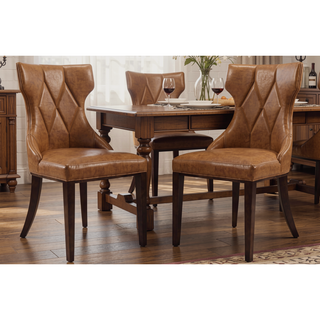 Sunvega Set of 2 Gray Traditional Dining Chairs with Luxurious Velvet Upholstery