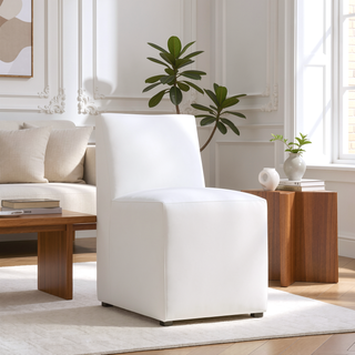 Sunvega Modern Dining Chair in Saddle Brown Faux Leather Fully Assembled