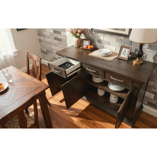 Sunvega Transitional Espresso Frame Side Chairs with Padded Seat Back and Nailhead Trim