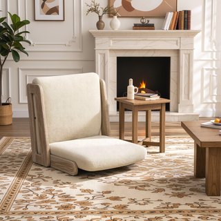 Sunvega Rustic Solid Ash Wood Upholstered Counter Stool with Rope Detail