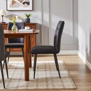 Sunvega Modern Velvet Dining Chairs with Soft Cushioned Seats and Iron Frames