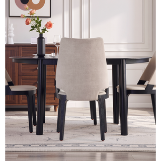 Sunvega Modern Blue Velvet Upholstered Dining Chairs Set of 2