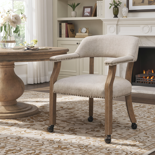 Sunvega Hardwood Caster Game Chair with Polyester Upholstery and Padded Armrests