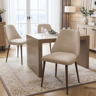 Sunvega Modern Dining Chair with Iron Legs and Wood Finish for Durability