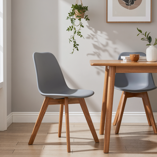Sunvega Heat and Stress Resistant Padded Side Chairs with Angled Wooden Legs