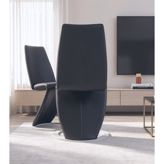 Sunvega Z-Shape Dining Chair with Padded Seating and PU Finish Kit of 2