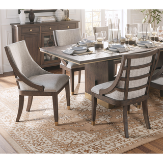 Sunvega Semi-Deconstructed Textured Fabric Upholstered Armchairs with Wood Frame