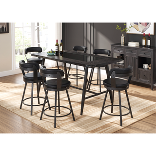 Sunvega Contemporary 360-Degree Swivel Pub Height Chairs with Padded Seats and Backs