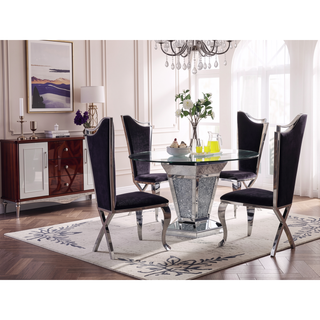 Sunvega Stainless Steel Side Chair with Padded Seat and X-Shaped Back Leg