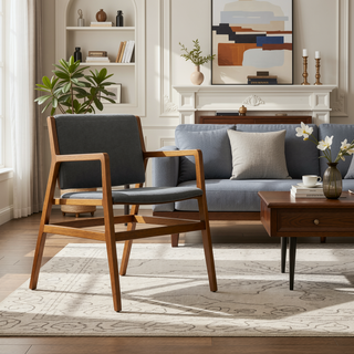 Sunvega Contemporary Upholstered Rubberwood Dining Chair Set of Two for Living Room