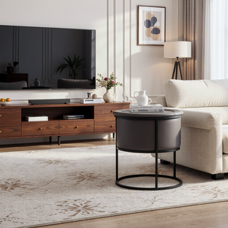 Sunvega Modern Faux Leather Upholstered Dining Chair with Geometric Metal Frame