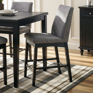 Sunvega Contemporary Dark Walnut Counter Height Chair with Upholstered Seat and Back