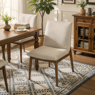 Sunvega Mid-Century Modern Velvet Dining Chair Set Of 2 With Solid Wood Legs