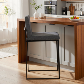 Sunvega Fuji Contemporary High Back Counter Stool with Padded Seat and Backrest