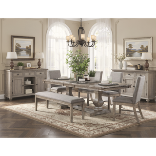 Sunvega Traditional Style Wood Framed Bench with Nailhead Trim and Rustic Brown Finish