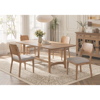 Sunvega Modern Scandinavian 2pc Side Chair with Upholstered Seat and Splat Back