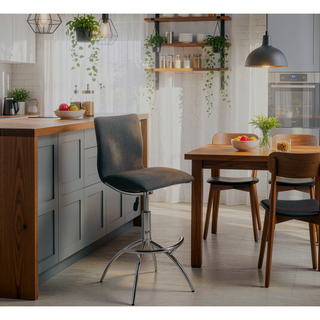 Sunvega Modern Swivel Adjustable Bar Stool with PU Texture and Chrome Legs