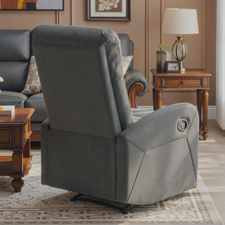 Sunvega Contemporary Faux Leather Recliner Chair with Tufted Backrest and Manual Recline