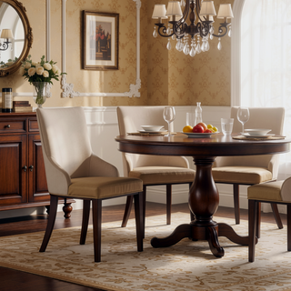 Sunvega Modern Upholstered Dining Chairs Set of 2 in Tan Faux Leather