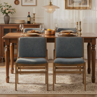 Sunvega Contemporary Upholstered Rubberwood Dining Chair Set of Two for Living Room