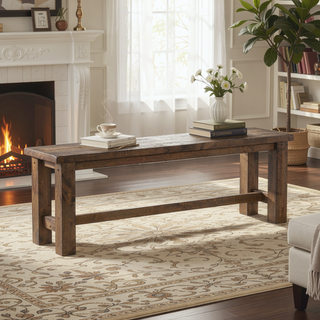 Sunvega Solid Rubber Wood Dining Chairs with Classic Transitional Design and Burnished Brown Finish