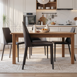 Sunvega Modern Gray Leatherette Upholstered Dining Chairs Set of 2