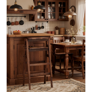 Sunvega Mid-Century Modern Stackable Wood Barstools with Contour Seat and Hook