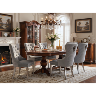 Sunvega Traditional Style Stainless Steel Chair with Plush Velvet Upholstery