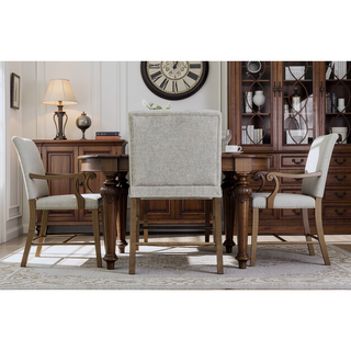 Sunvega Almond Finish Upholstered Counter Stool Set of 2 with Hickory Veneers