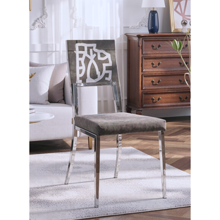Sunvega Contemporary Minimalist Design 2pc Side Chair with Metal Frame and Acrylic Back