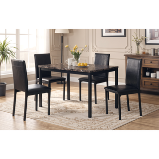 Sunvega Red Faux Leather Upholstered Metal Frame Dining Chairs Set of 4