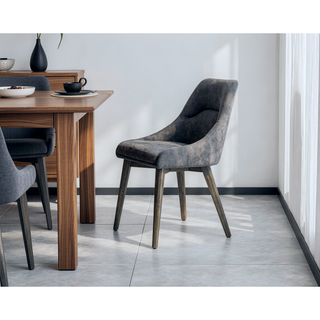 Sunvega Set of 2 Fenshawe River Upholstered Dining Chairs with Acacia Wood Legs
