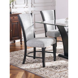 Sunvega Contemporary Glam Upholstered Dining Side Chair with Plush Gray Fabric