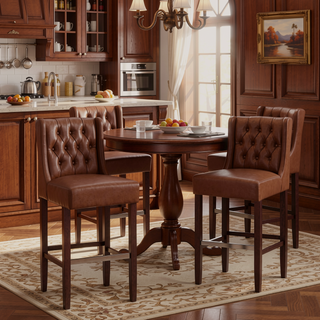 Sunvega Modern Minimalist Bar Stool with Metal Legs and High Density Fabric Seat