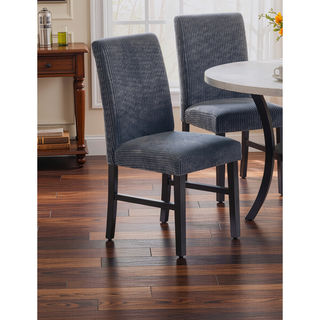 Sunvega Modern Dark Gray Corduroy Upholstered Dining Chairs Set of 2