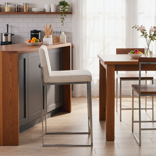 Sunvega Contemporary High Back Counter Stool Set with Padded Seat and Backrest