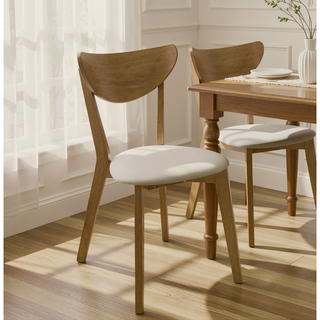 Sunvega Curved Back Dining Chair Set of 2 with Cushioned Seat and Angled Legs