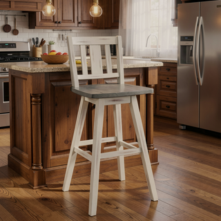 Sunvega Solid Rubberwood Counter Height Dining Table with Distressed Gray Finish