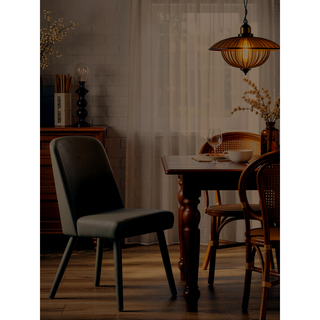 Sunvega Gray Synthetic Leather and Oak Finish Side Chair Set of 2