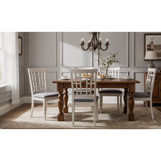 Sunvega Contemporary 18" Extendable Leaf Storage Table with Two-Tone Chalk Gray Finish