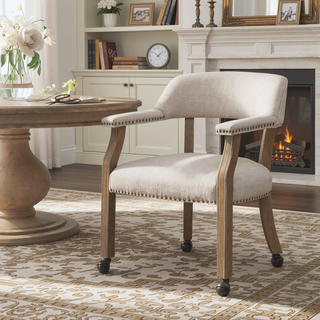 Sunvega Hardwood Caster Game Chair with Polyester Upholstery and Padded Armrests
