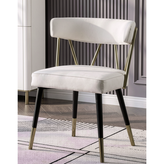 Sunvega Stylish Velvet Dining Chairs with Gold Trim and Padded Seat Set of 2