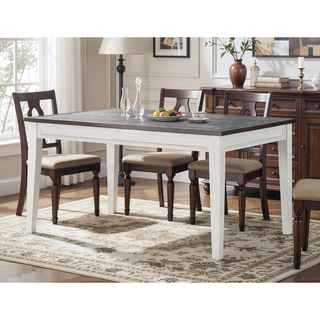 Sunvega Plank Effect Farmhouse Dining Table with Breadbox Veneer Pattern
