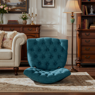 Sunvega Traditional Weathered Finish Button Tufted Dining Chairs with Scrolled Legs Set of 2