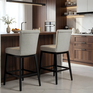 Sunvega Soft Upholstered Swivel Chair with Wooden Legs for Living Room