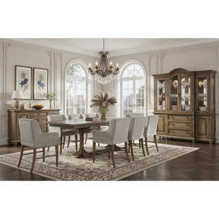 Sunvega Almond Finish Upholstered Counter Stool Set of 2 with Hickory Veneers