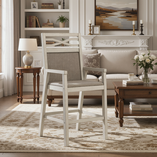 Sunvega Casual Country Style Counter Height Chairs Set of 2 with Gray Wood Frame