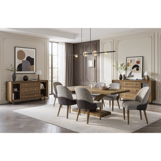 Sunvega Barrel Back Chair Set with Textured Upholstery and Contrast Accent