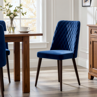 Sunvega Mid-Century Modern Velvet Dining Chair Set of 2 with Solid Wood Frame